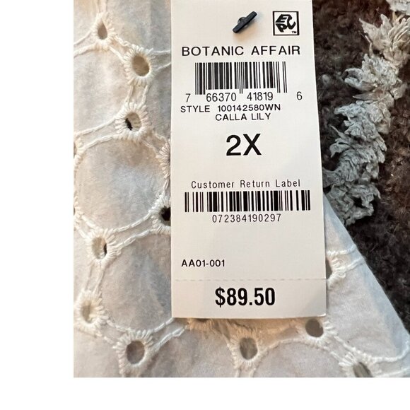 Alfani Botanic Affair Eyelet Blouse, 2X - Picture 3 of 10